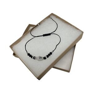 Evil Eye Hand of Fatima Beautiful  Black Stringed Protection Bracelet